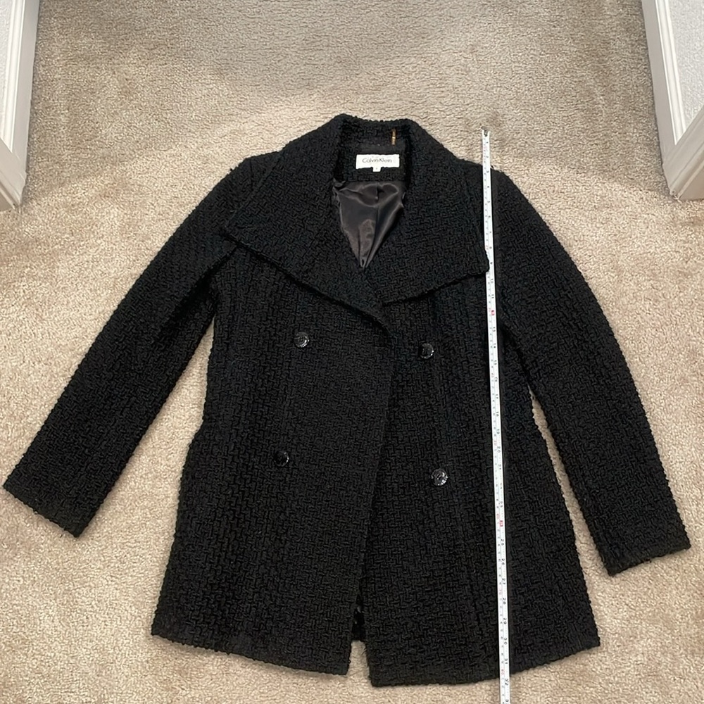 Calvin Klein women size 6 black jacket with belt - Picture 2 of 9